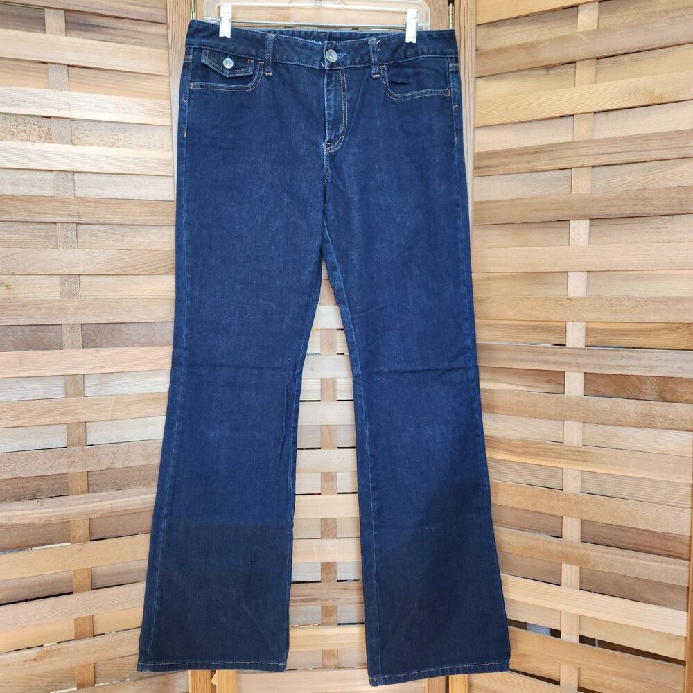 Banana Republic Dark Blue Bootcut Jeans Women Size 30 Cotton Elasterell